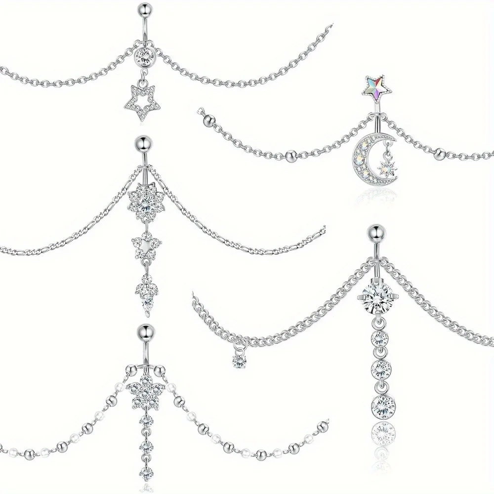 FASACCO 1 шт. из нержавеющей стали 14 г пупка кольцо с талией-модная пляжная бикини