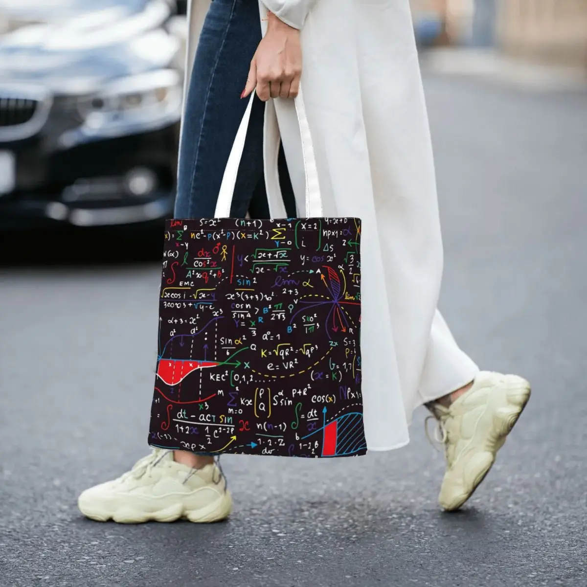 Colorful Math Design Totes Canvas Handbag Women Canvas Shopping Bag