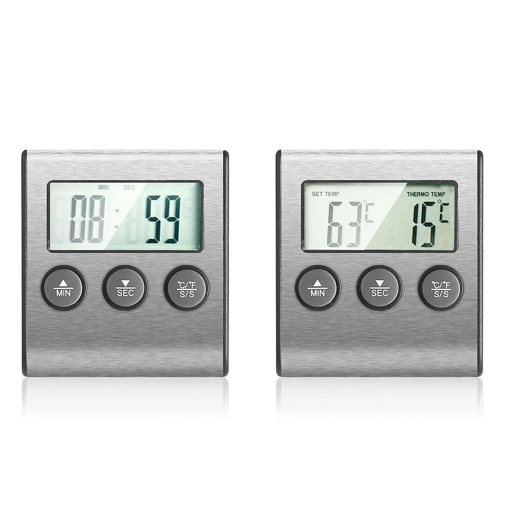 

Digital Kitchen Thermometer LCD Display Long Probe For Grill Oven Food Meat Cooking Alarm Timer Measuring Tools Digital Kitchen