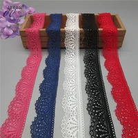 yoyue beautiful 5yard stretch elastic lace ribbon french african lacetrimmings for sewing white lace trim african lace fabric