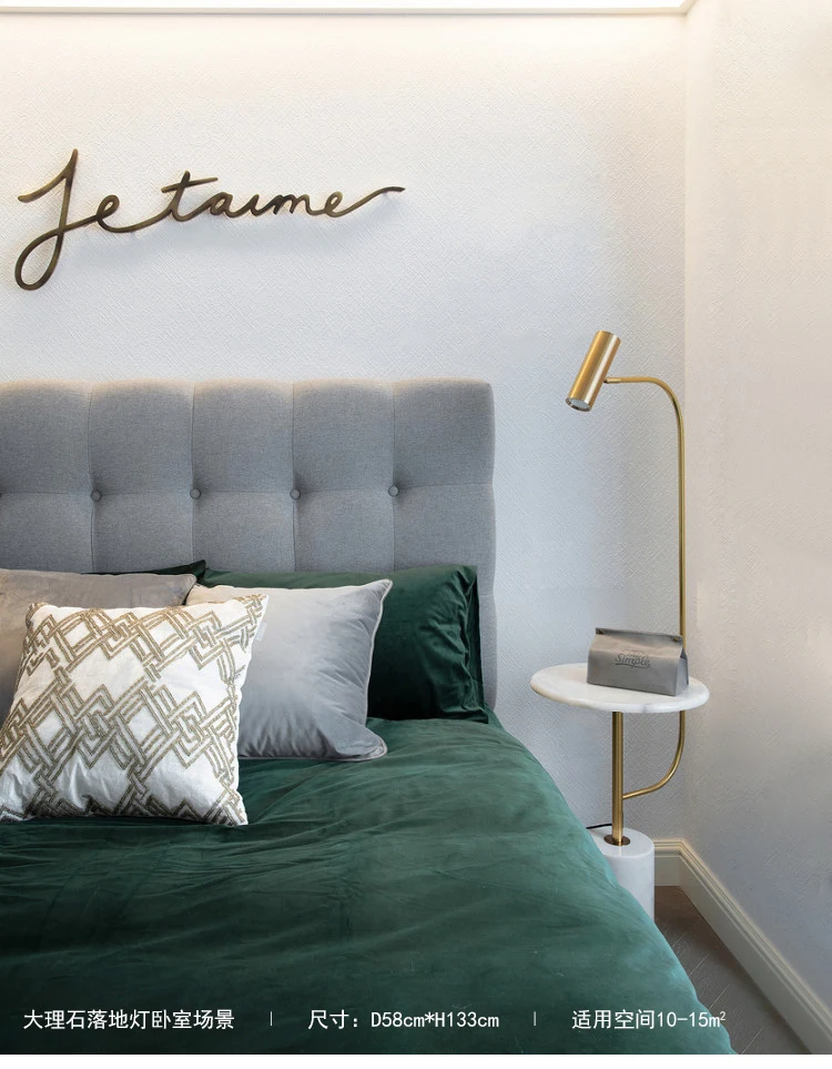 

Nordic post-modern light luxury marble floor lamp with coffee table, living room, bedroom, study, vertical lamps