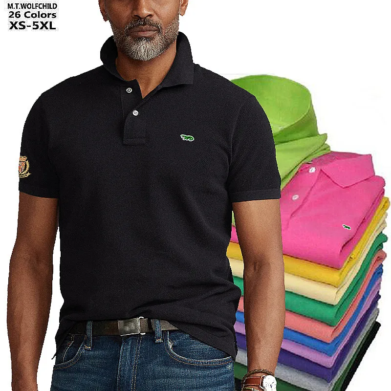 Мужская хлопковая рубашка с коротким рукавом воротником лацканами |