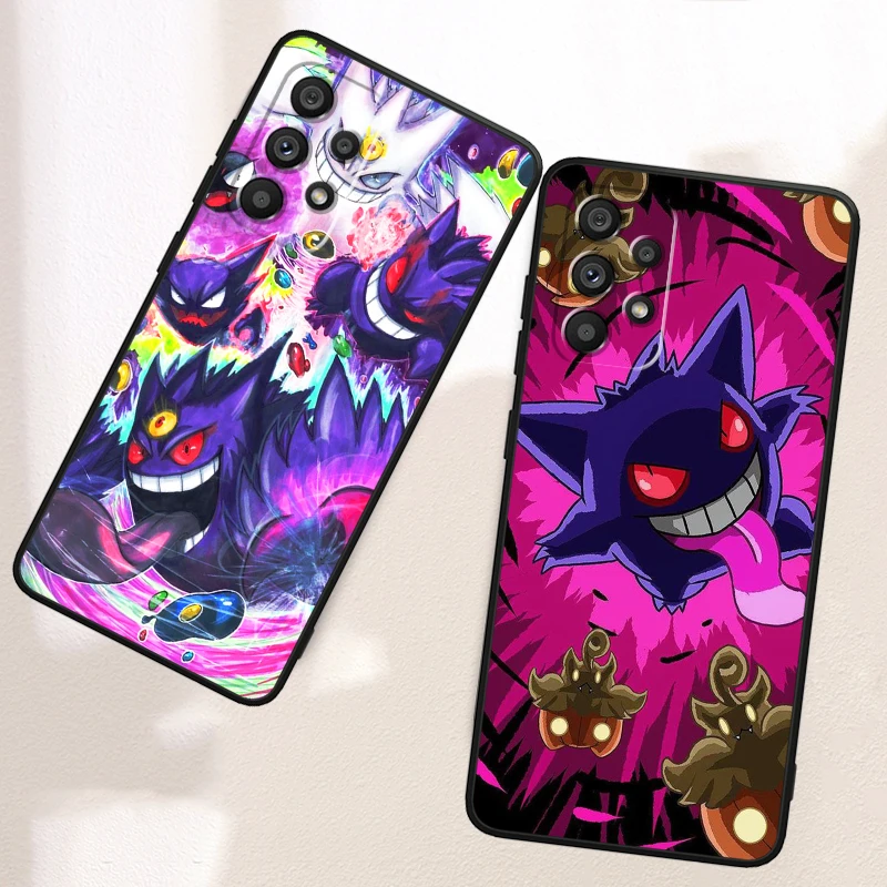 P-Pokemons G-Gengguis мультфильм для Samsung A53 A52 A33 A32 A51 A71 A21S A13 A73 A55 A22 A23 A35 A72 A54 A12 5G черный