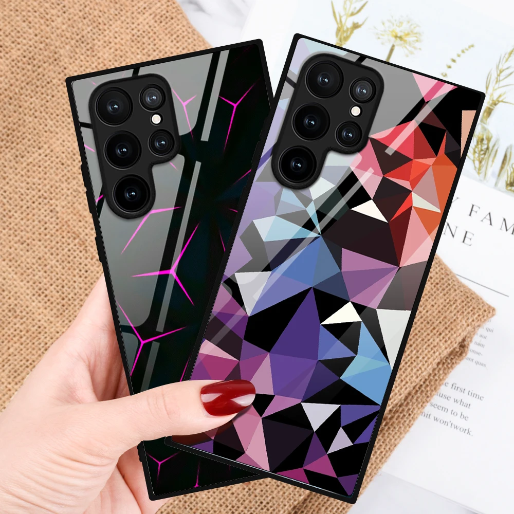 Роскошный геометрический чехол для телефона Samsung Galaxy S23 S22 S21 S20 Ultra FE 5G S10 Plus S10e Note 10