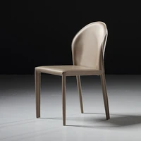 chair home leisure armchair nordic light luxury saddle leather dining chair designer restaurant hotel chair cosmetic chair