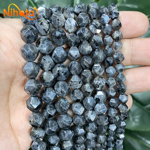 Черный лабрадорит граненые бусины 6/8/10 мм