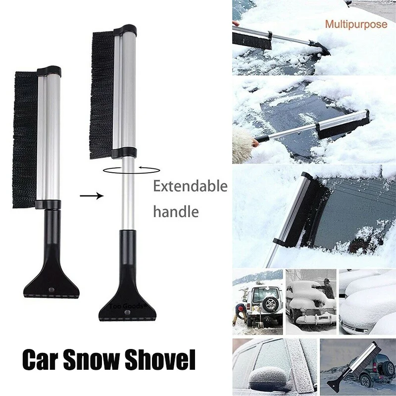 Portable Car Snow Shovel Multifunctional Ice Shovel Retractable Car Windshield Snow Scraper Car Cleaning Tool