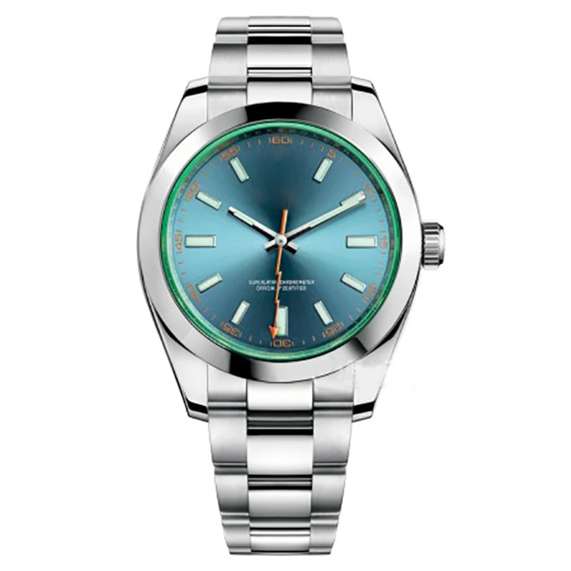 Men's Watch Automatic Mechanical Waterproof Sapphire Glass New Model Stainless Steel eta2813 Movement Man Watches Blue Dial