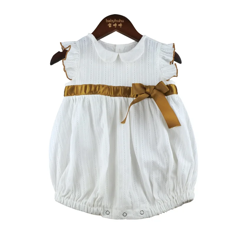 

Lace Princess Toddler Romper 2022 summer Newborn Baby Girl Clothes Cotton white Infant Outfits baby girls rompers