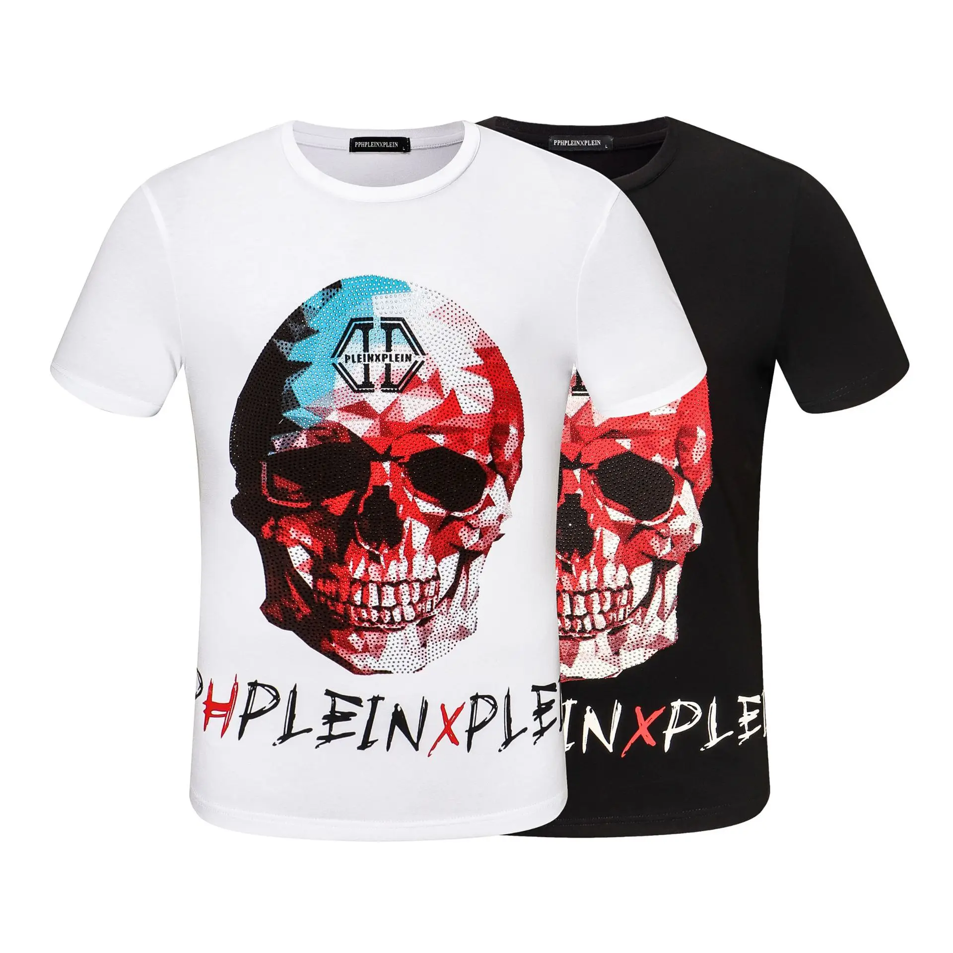 

Мужская хлопковая футболка с коротким рукавом, с принтом черепа