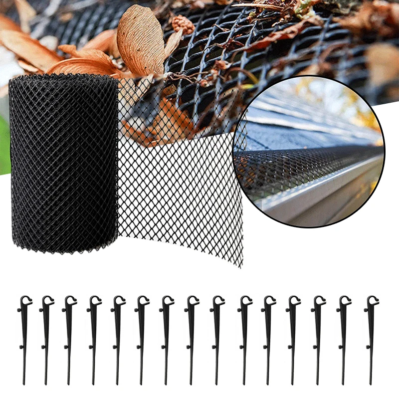 

Hot Sale Plastic Mesh Gutter Protector Shelter Leaf Residue Prevent Leaves or Debris Clogged Water Pipes Gutter Cover Protection