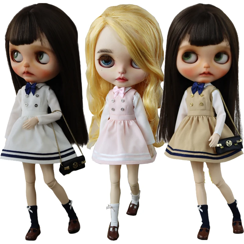 Платье для куклы Блайт комплект униформы Ob24 Ob22 одежда Azone школьный зимнее меховое
