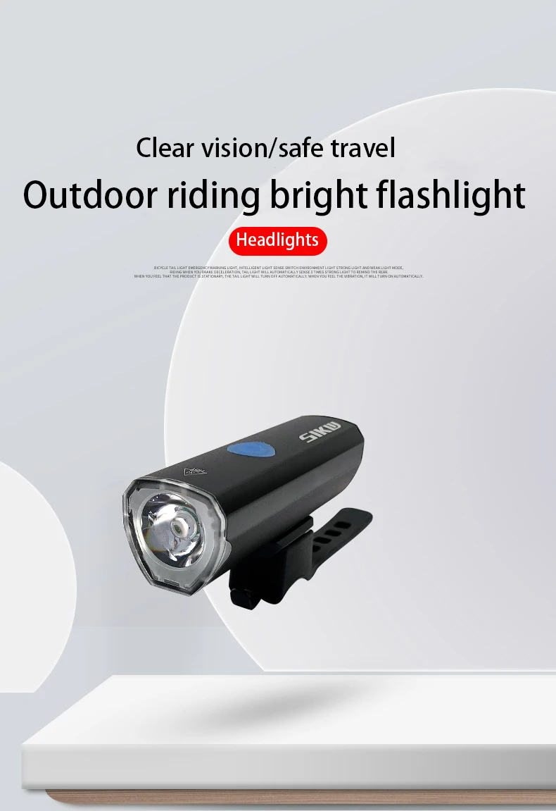 

Велосипедный фонарик SIKW L305, яркий, с зарядкой от USB, освещение для ночной езды