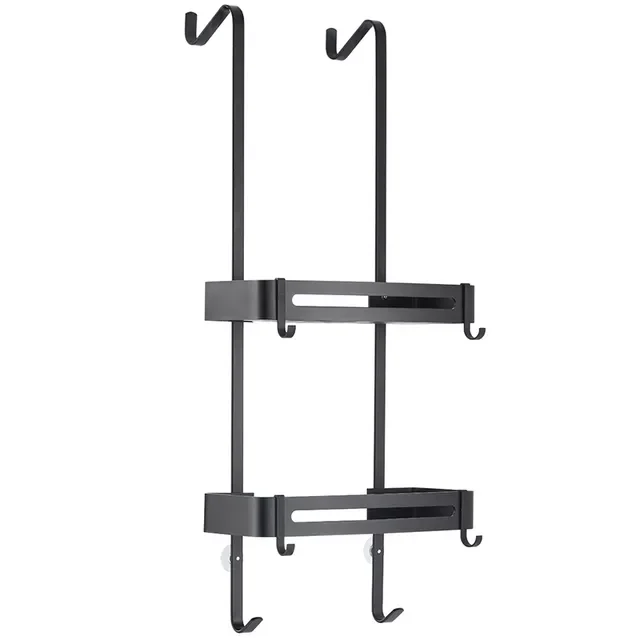 

Black Hanging Bath Shelves Bathroom Shelf Organizer Nail-free Shampoo Holder Storage Shelf Rack Bathroom Basket Holder EL5018