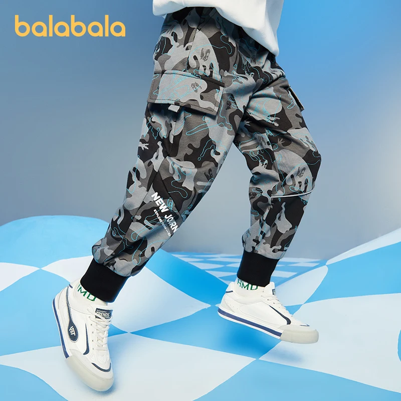 

Весенние Брюки для мальчиков Balabala для малышей 2023, модные стильные брюки для инструментов, повседневные уличные брюки