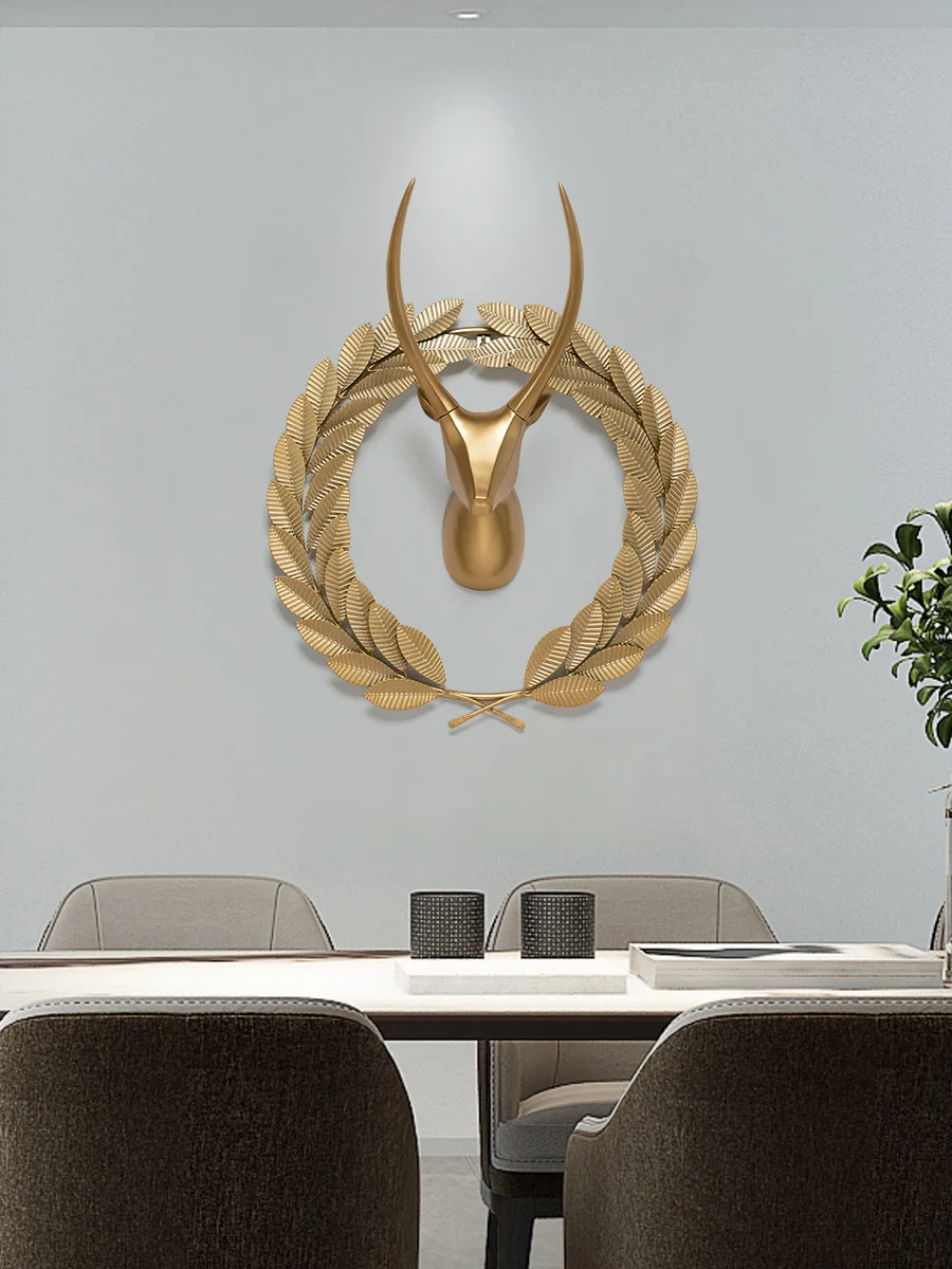 

Personality Special Interest Light Luxury Creative Fortune Deer Head Wall Hanging Nordic American Modern Living Room