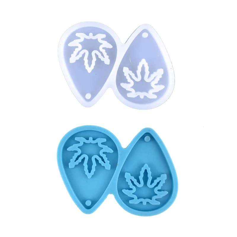 

HXBA Maple Leaf Drop-shaped Resin Casting Mold Silicone Earring Pendant Mold Keychain Ornament Craft Supplies for Women