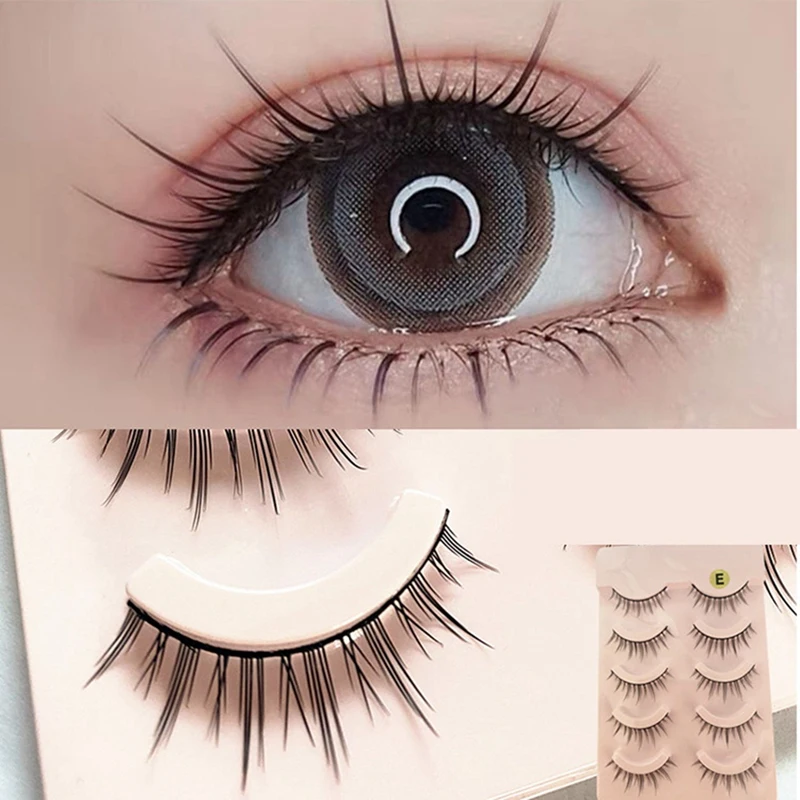 

5 Pairs Of Sharpened False Eyelashes,Natural Eyelashes,Black Terrier,Korean-Style Big Eye Nude Makeup Eyelashes