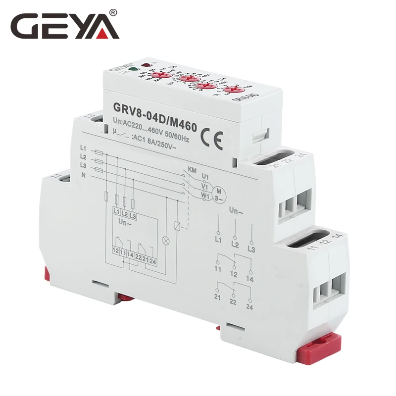 Трехфазное реле управления напряжением GEYA GRV8-04 05 06 07 08 последовательность фаз