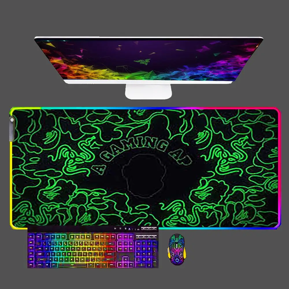 

Razer Computer RGB Mouse Pad Gaming Mousepad Large LED Backlight Gamer Keyboard Pads XXL PC Desk Mat Tapis Souris for CS GO LOL