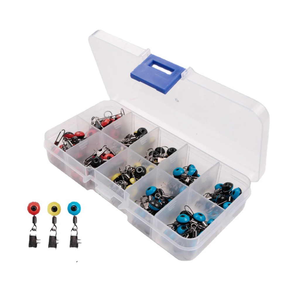 

100pcs Sea Bean Set Sea Space Bean Fishing Small Accessories Rotary Connector Bead With Plastic Box Pesca Iscas Tackle Tools