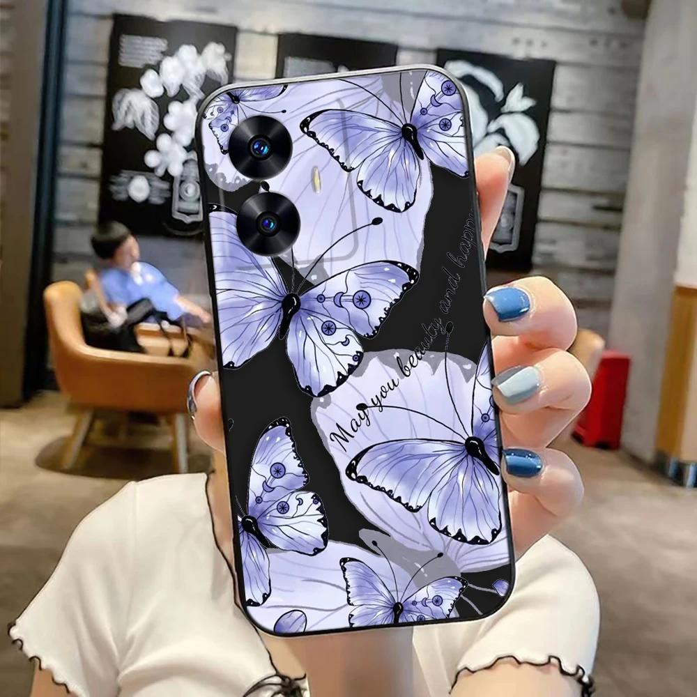 Чехол для телефона Pretty Purple Pink Butterflies Realme C65 C63 C53 C35 C55 C33 C30 C21Y C20 C12 C11 GT 2 NARAO 20 30 50 Funda
