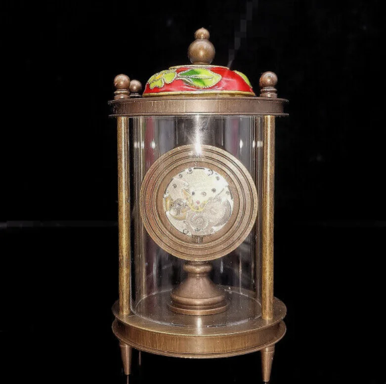 276 г древние китайские латунные изысканные статуи часов ручной работы в подарок