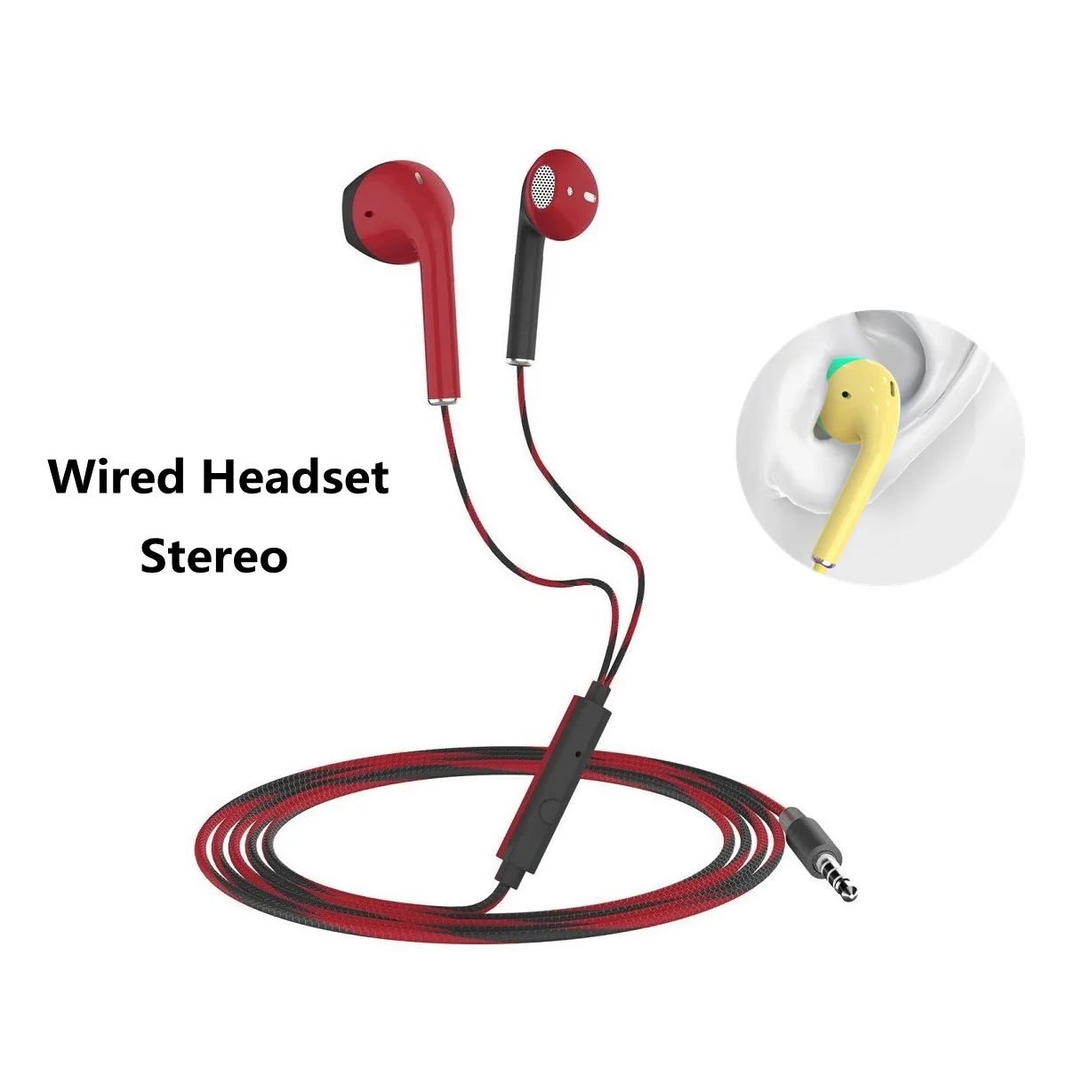 

2022mm wired headset with bass, stereo headset, music, sports, games, headset with microphone, suitable for Xiaomi, iPhone, new,