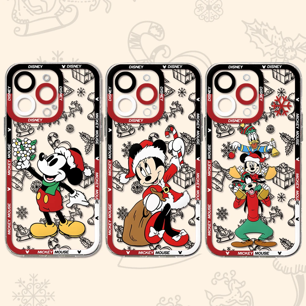 

Christmas Disneys Mickeys Mouses Phone Case For Samsung A71 A53 A50 A52 A52S A72 A22 A20S A20 A30 A11 4G 5G Transparent Cover