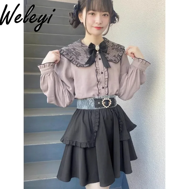 Рубашка Rojita Kawaii для девочек летняя женская блузка с милым медведем ушками из