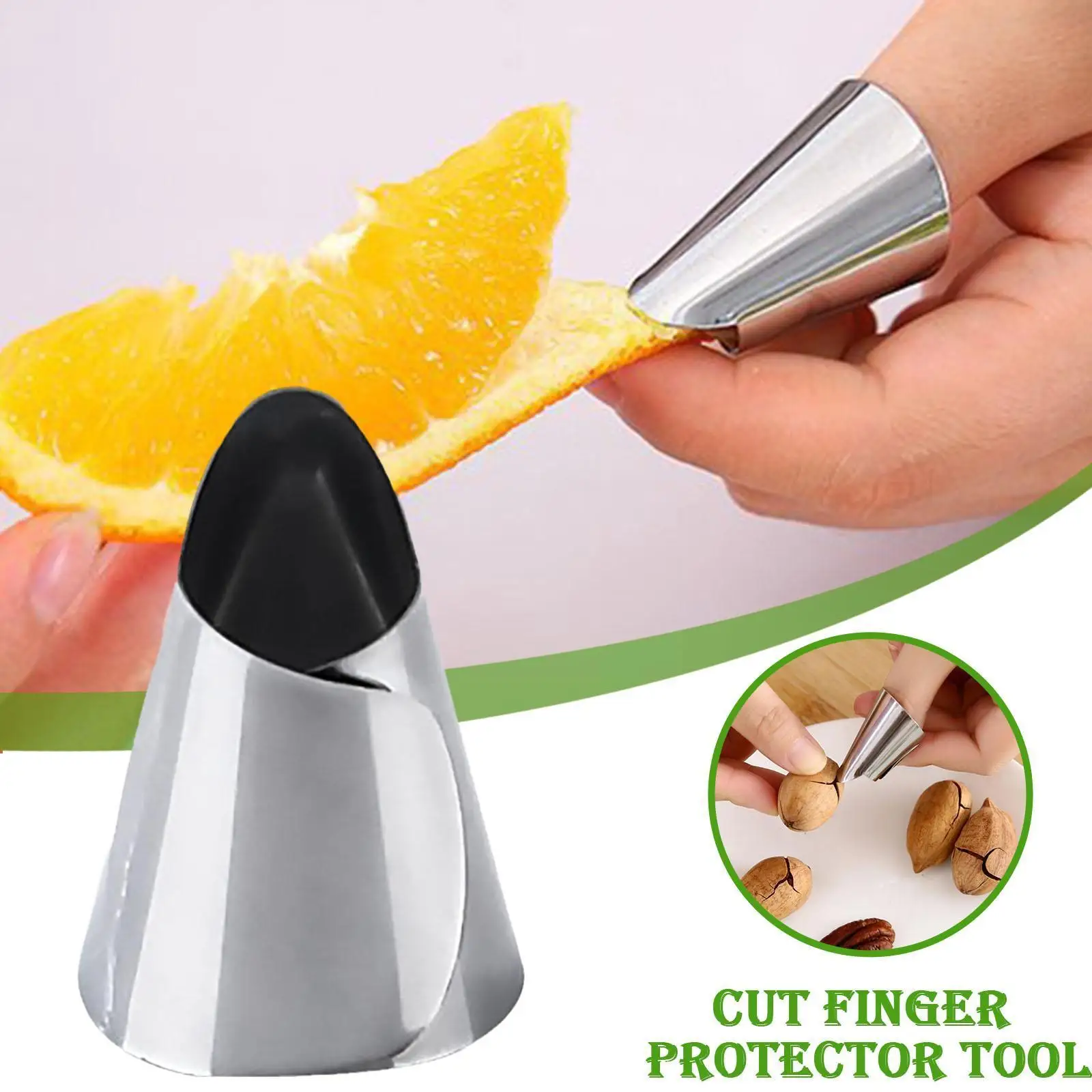 

2pcs Steel Cutting Finger Protector Vegetable Kitchen Peeling Peeling Pistachio Tool Nuts Pine Accessories A3m0