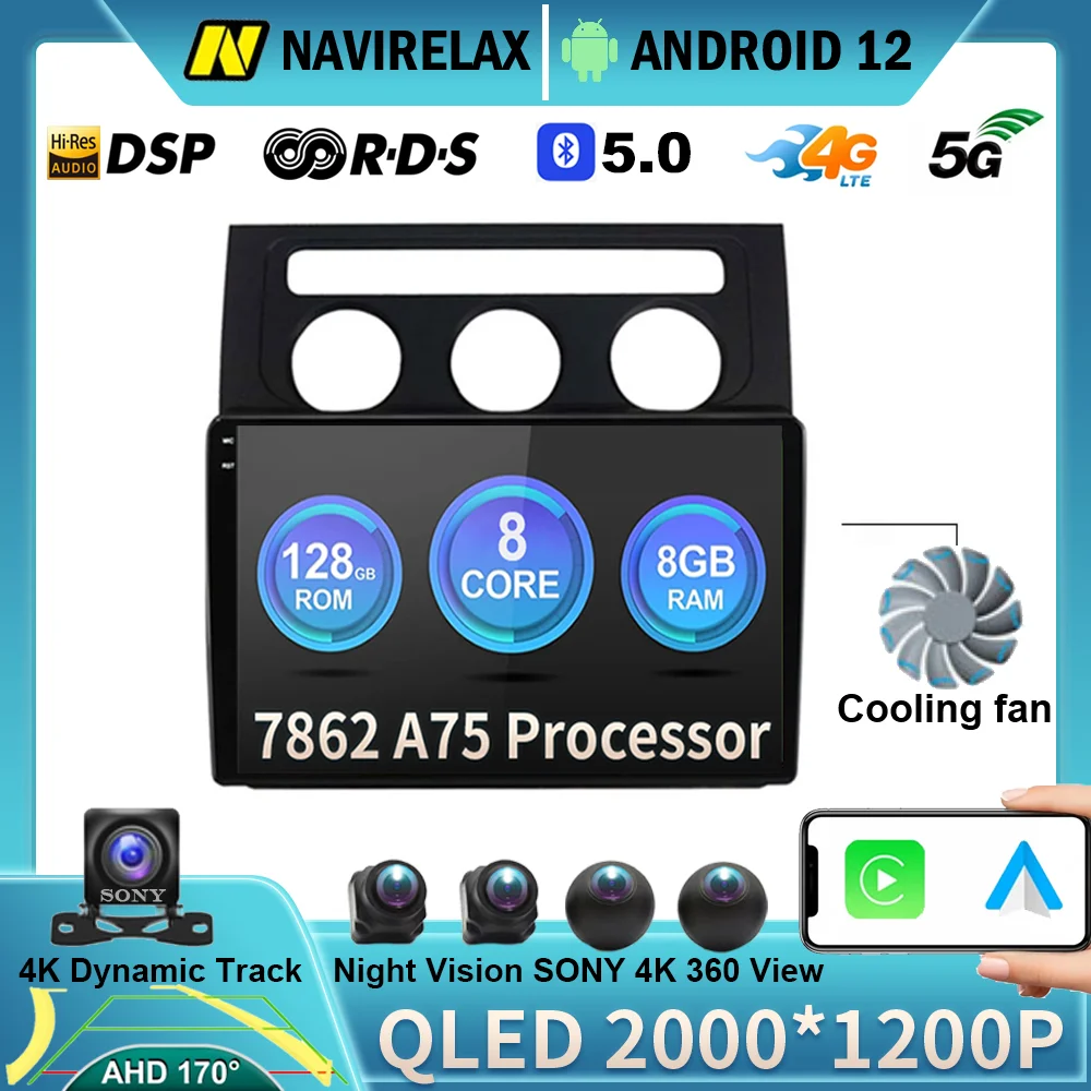 

Автомагнитола на Android 12 для Volkswagen Touran 1 2003-2010, Автомагнитола для Carplay, автомобильный мультимедийный плеер, стерео навигация, GPS, Wi-Fi, 4G