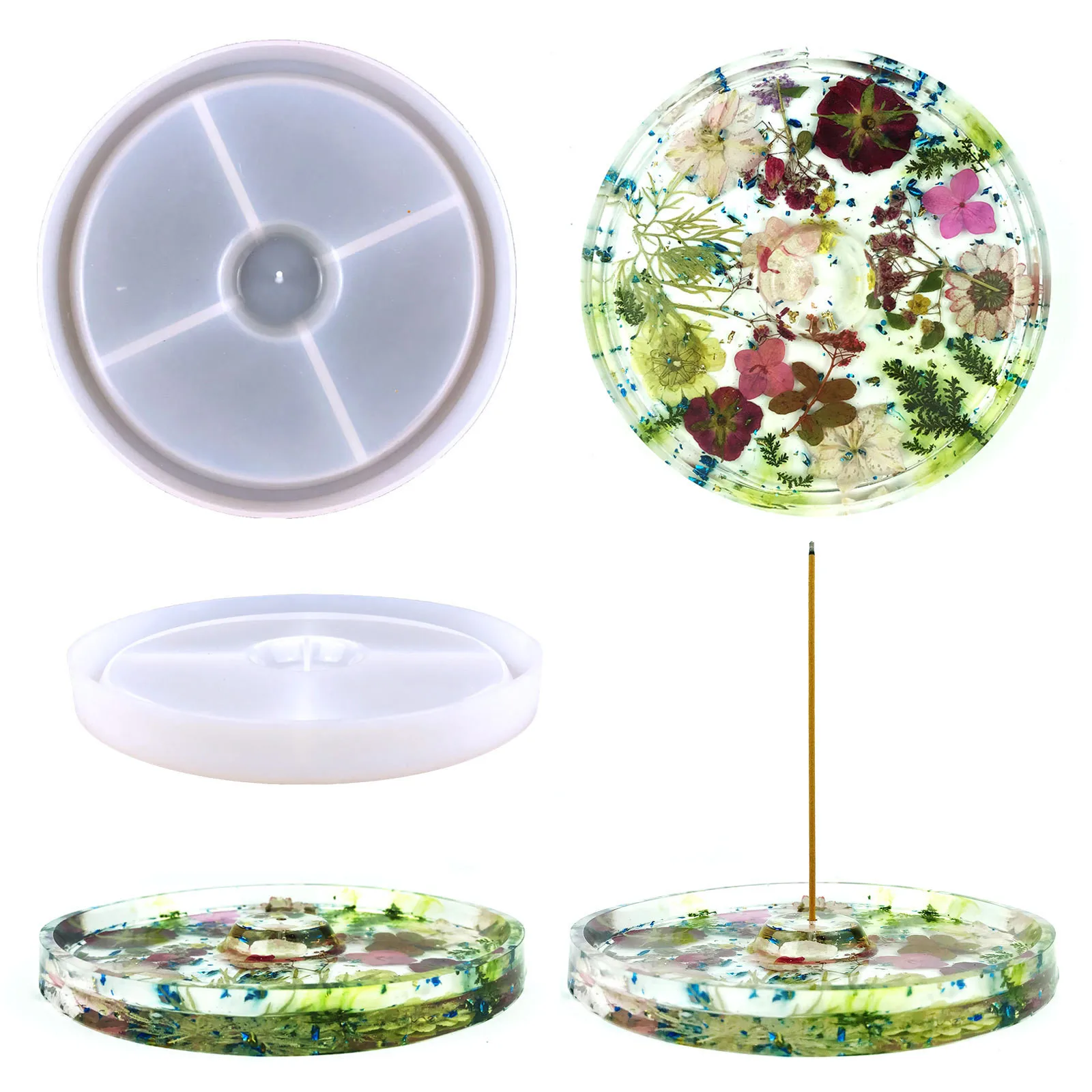 

Incense Stick Holder Tray Crystal Epoxy Resin Mold Incense Sticks Ashes Catcher Silicone Mould DIY Craft Decoration Casting Tool