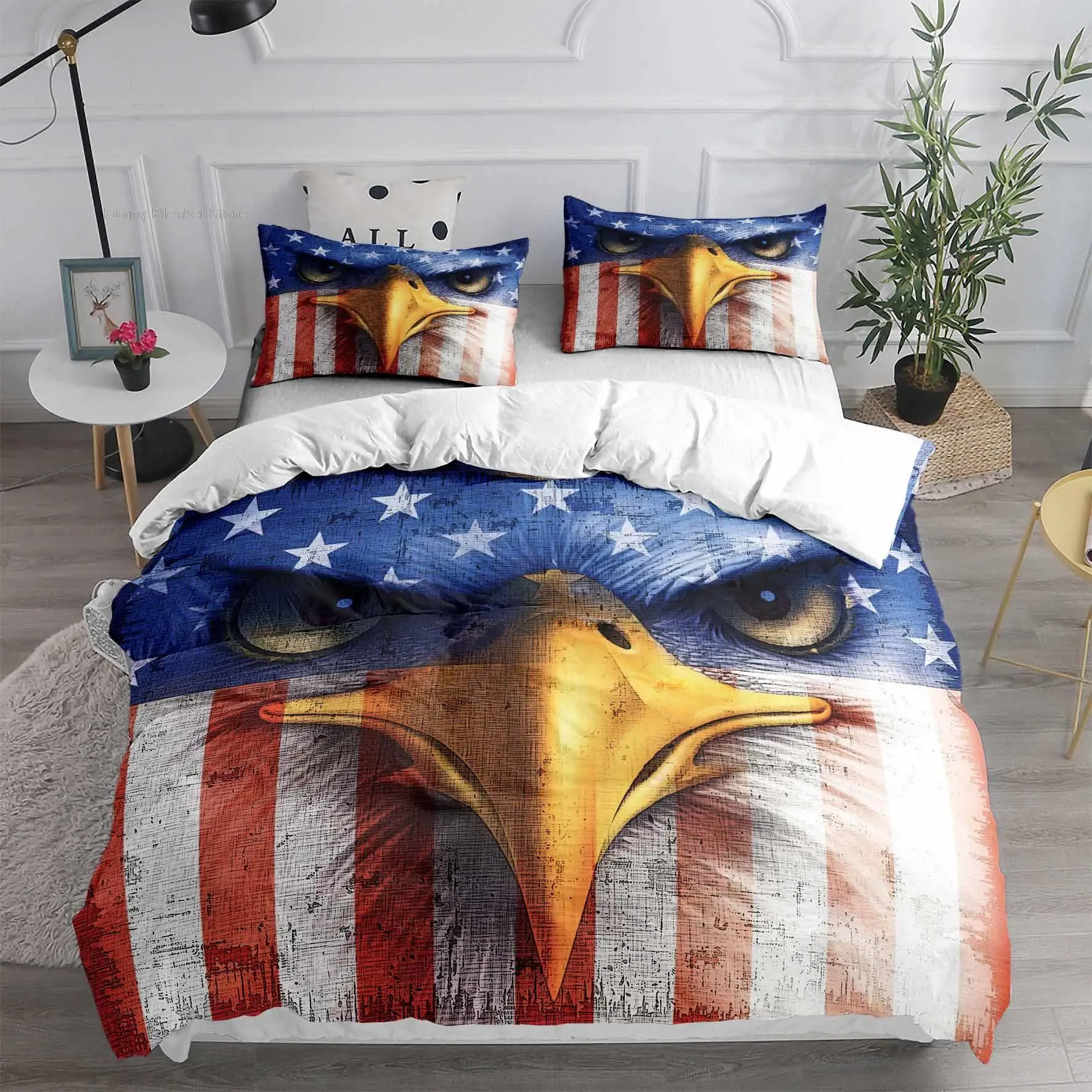 

Eagle American Flag Face Bedding Set 3D Printed Duvet Cover Sets Comforter Bed Linen Twin Queen King Single Size Dropshipping