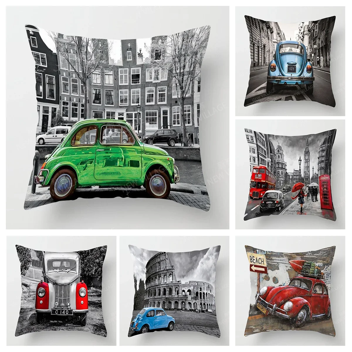 Винтажная наволочка для подушки в стиле масляной живописи декоративные