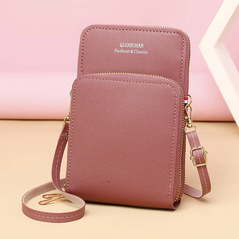 

Women's Wallet Mini Leather Shoulder Bags Straps Mobile Phone Coin Purse Card Holders Money Pockets Handbag Female Messenger Bag