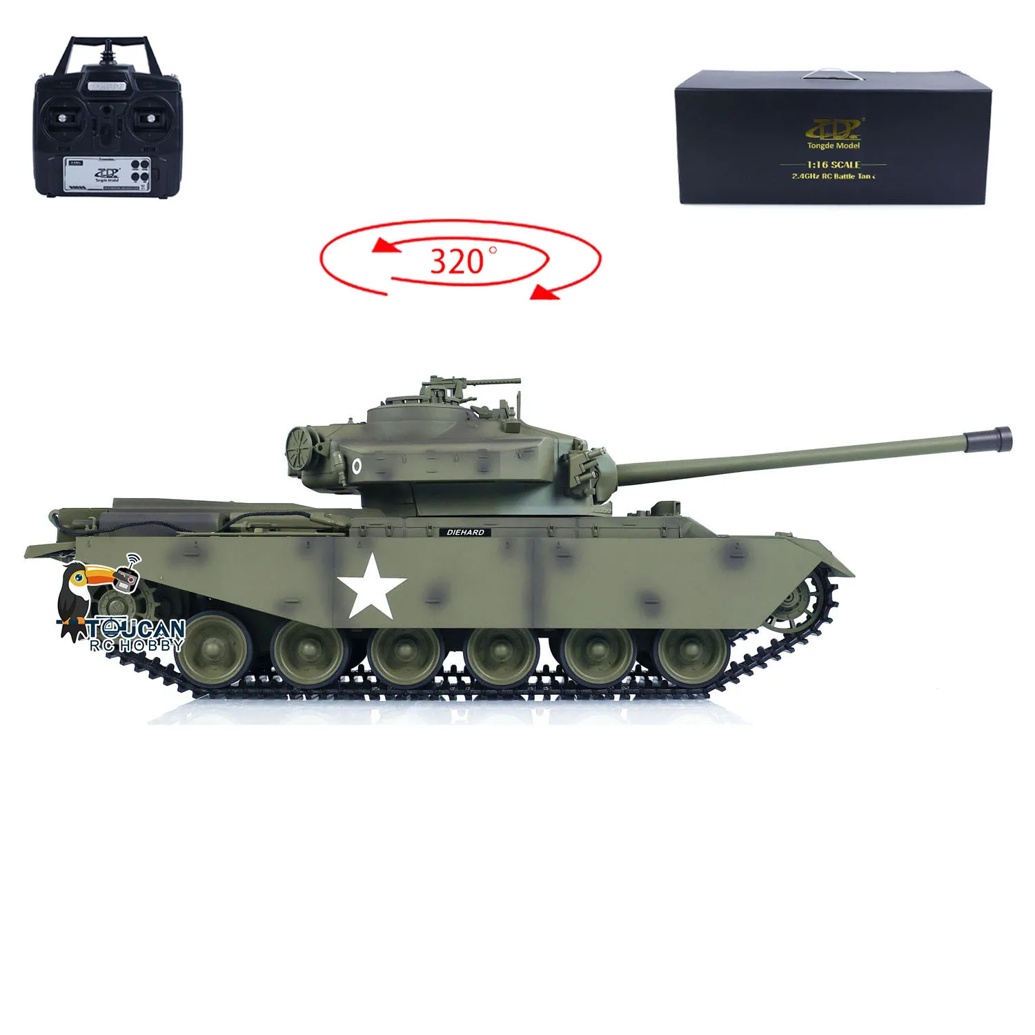 Фото Радиоуправляемый танк Tongde 1/16 Panzer с ИК-системой, стреляющий BB-шариками, модель Centurion MK5, электрический, готов к игре, игрушка-модель, подарки TH23297 №1