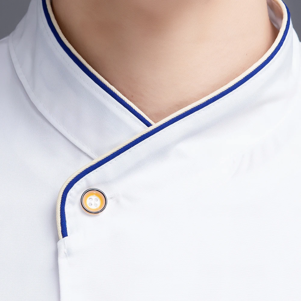 Unisex Kitchen Work Clothes Men Bakery Barber Workwear Short Sleeved Overalls Chef Jackets Wholesale Price Food Service Uniforms |