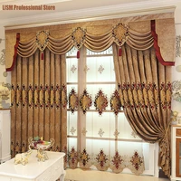 curtain new chenille embroidered curtains for living room sunshade windows valance curtains for bedroom cloth