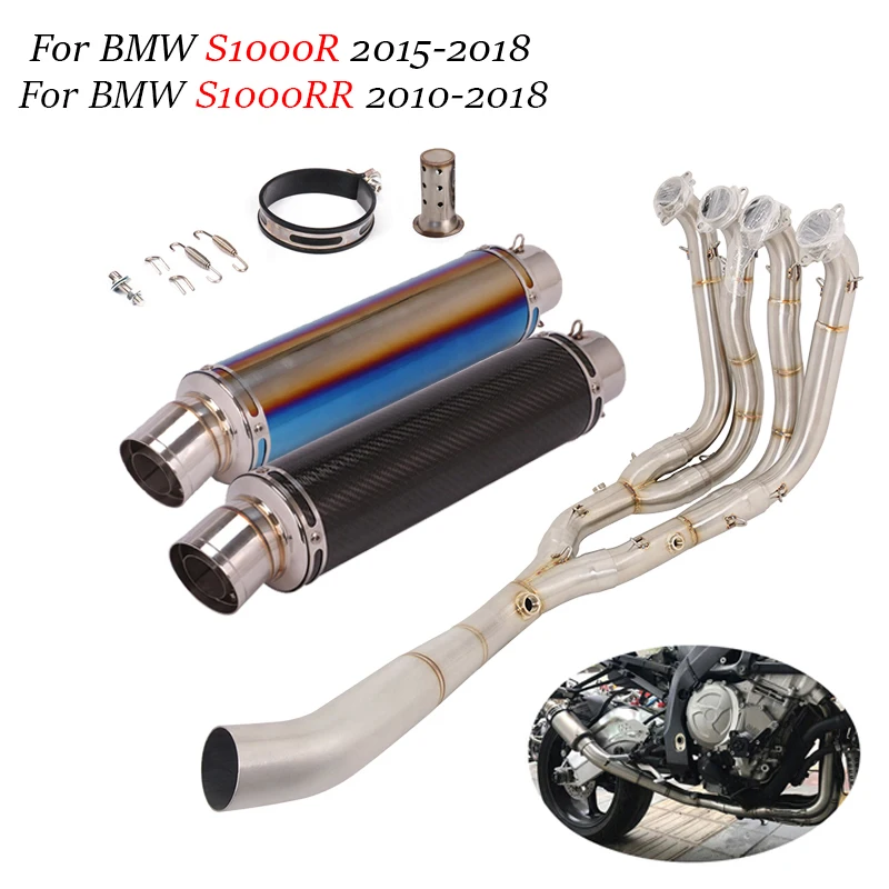 

Передняя соединительная трубка для мотоцикла, полная выхлопная система, глушитель, задняя труба, скользящая на 60 мм для BMW S1000R 2015-2018 S1000RR ...