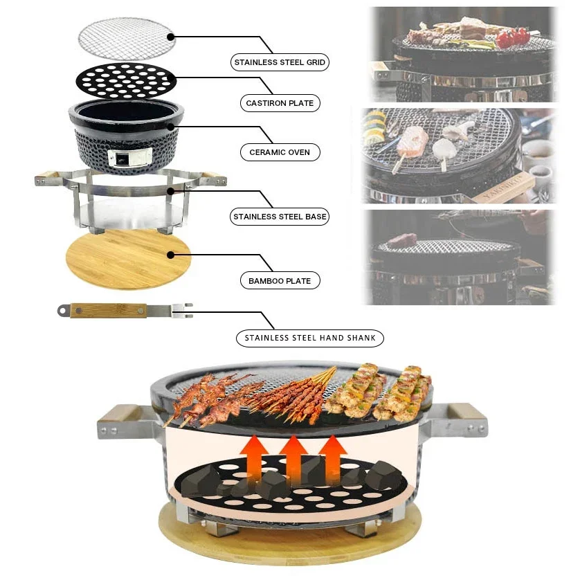 Коммерческий японский гриль-якатори керамическая печь для барбекю Hibachi уличная