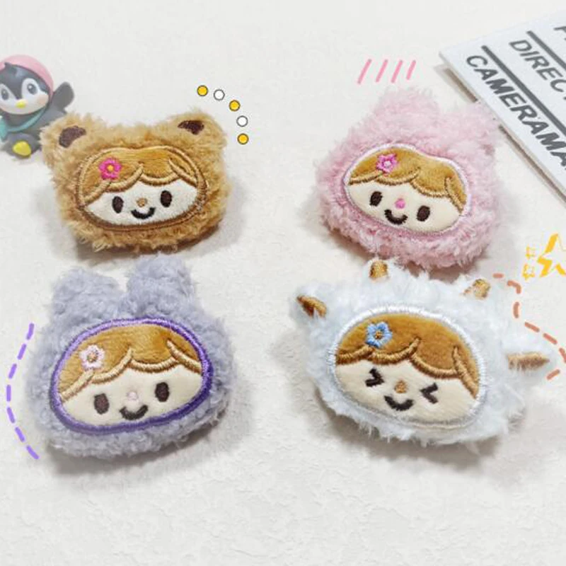 

10Pcs/lot Cartoon Plush Doll Appliques Accessories DIY Cotton-filled Patches Handmade Decorative Plush Materials