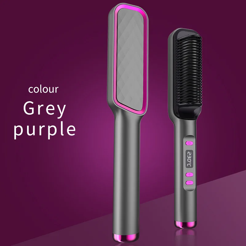 

ECHOME Electric Hair Straightener Combs Multifunctional LCD Straight Hair Anion Negative Ion Anti-Scalding Styling Hair Brush