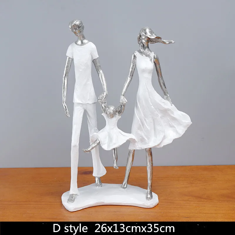 

Семейные статуи из смолы, скандинавские креативные абстрактные фигурки для интерьера дома, гостиной, настольное украшение, аксессуары для ...