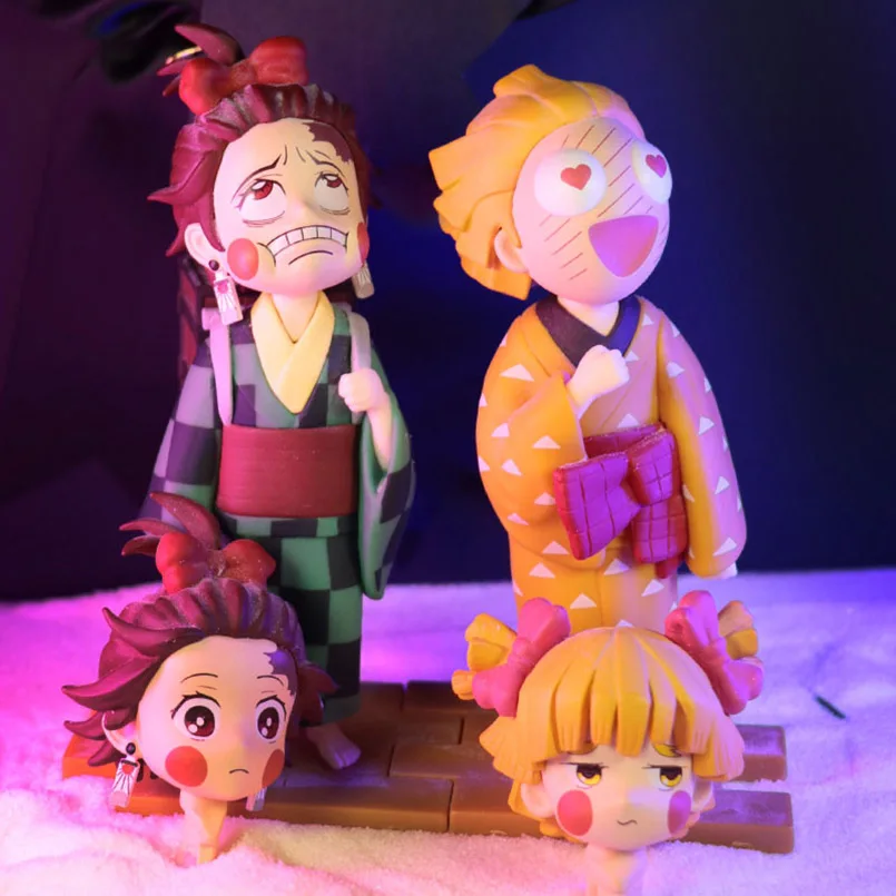 

12-13cm Anime Demon Slayer Figure Kamado Tanjirou Agatsuma Zenitsu PVC action figure toys Collectible model toys kid gift