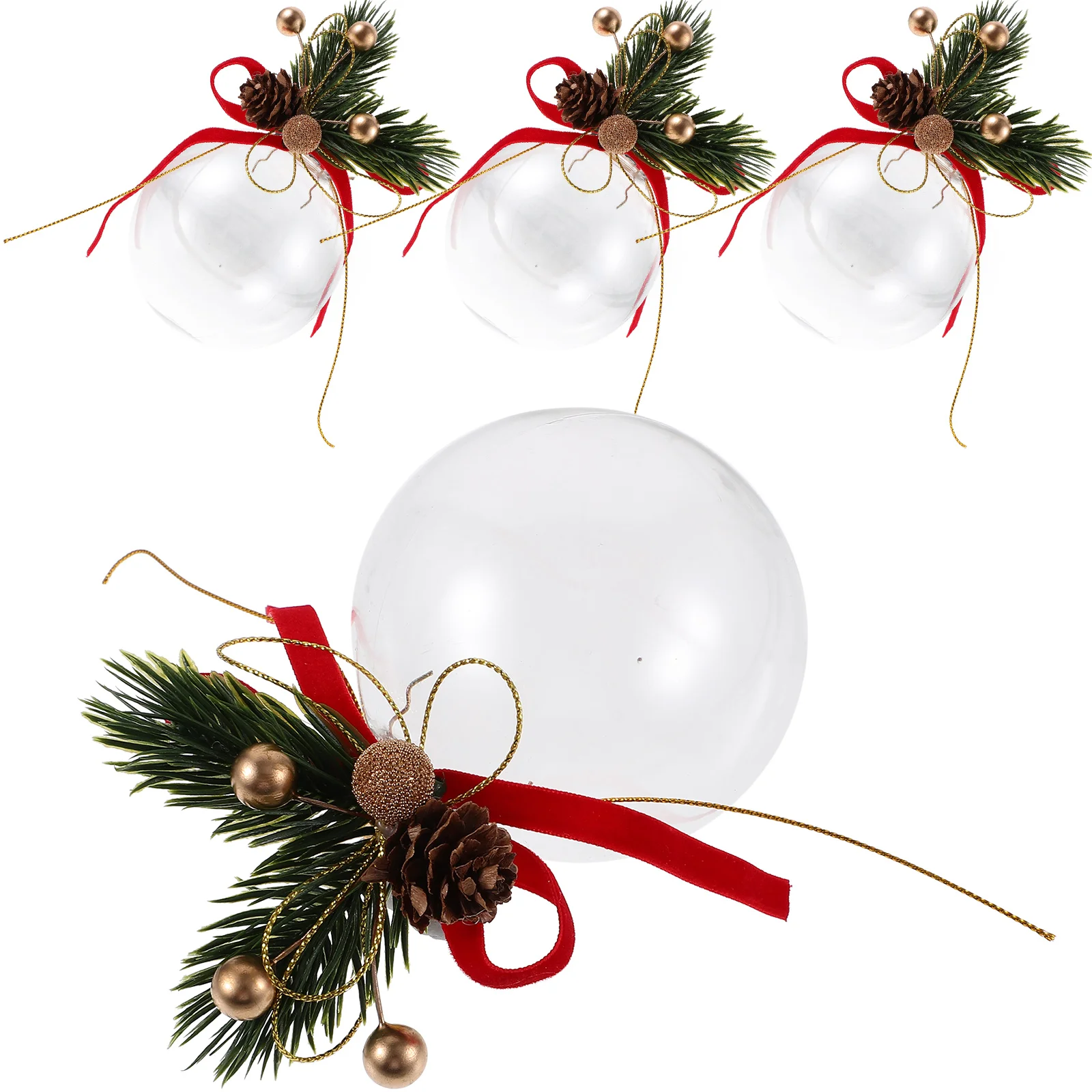 

4 шт., декоративные пластиковые подвески в виде рождественских шаров