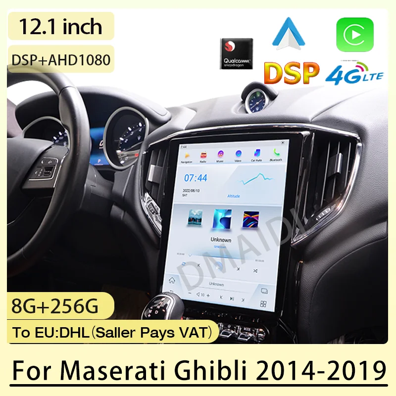 Автомобильное радио-навигация Tesla для Maserati ghiсот 2014-2019 Qualcomm Android 11 CarPlay авто