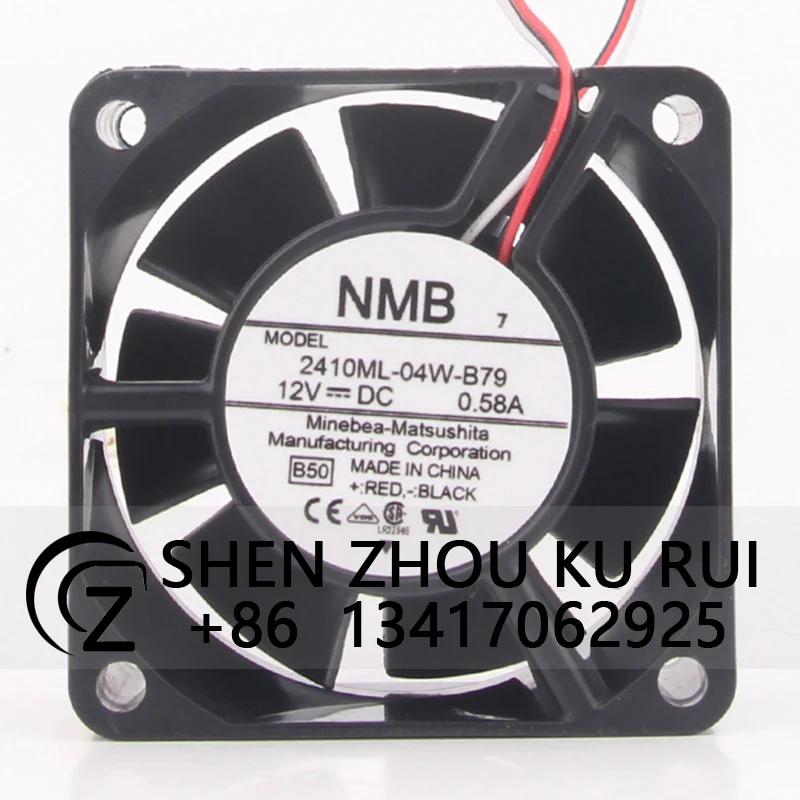 

2410mL-04W-B79 Case Fan Dual Ball Bearing for NMB 24V48V DC12V 0.58A ACEC 60x60x25mm 6CM 6025 3-wire high air volume cooling fan