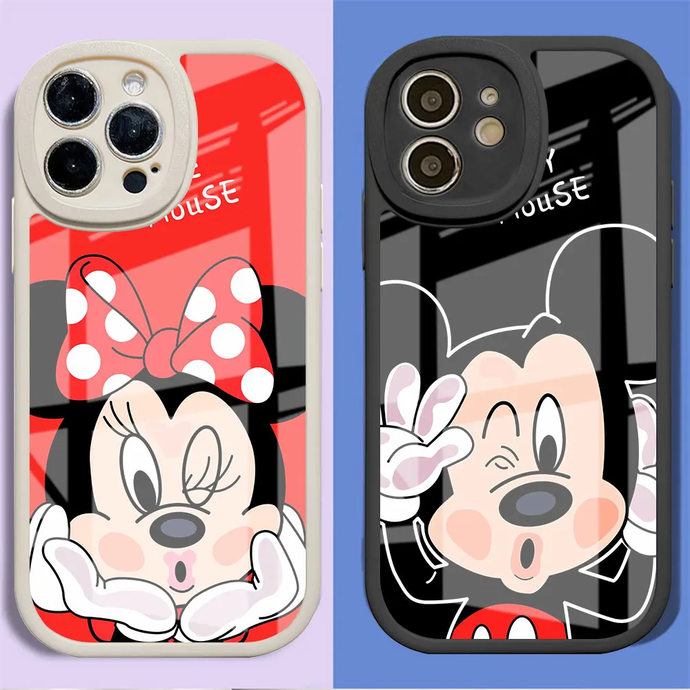 

Disney Mickey Donald Case For Apple iPhone 11 13 Pro Max 14 Plus 12 Mini Phone Cover Soft Edge Cute Silicone Shockproof Funda