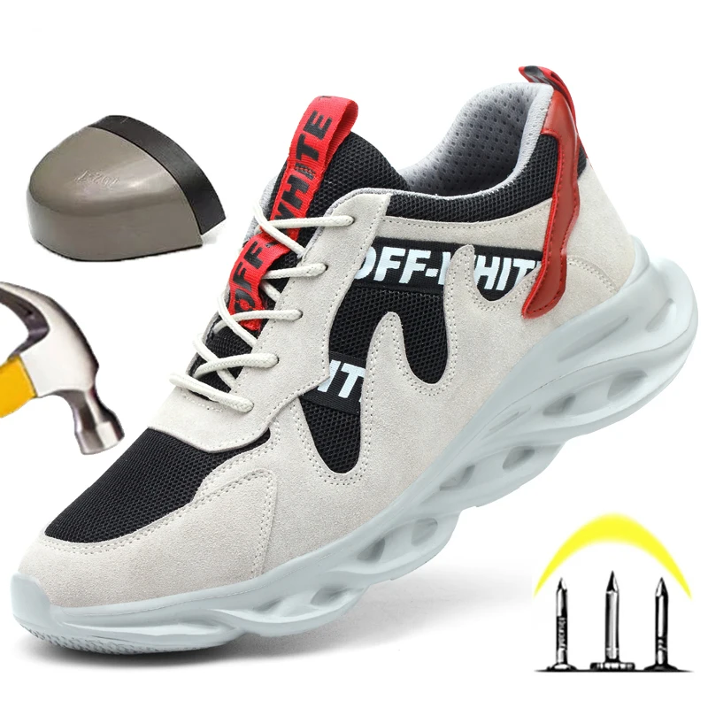 

Amawei Unisex Safety Shoes For Work Men Casual Steel Toe Cap Work Sneakers Anti Smashing Puncture Proof Male Security Shoes